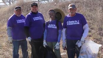 People at litter clean up